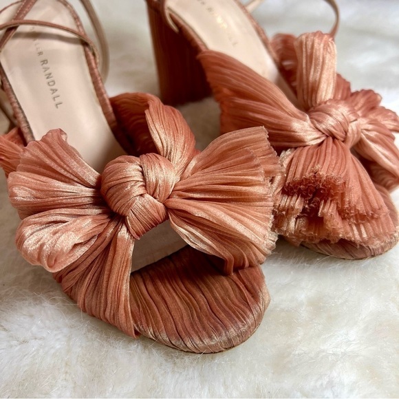 Loeffler Randall light pink sling back shoes camellia sandals chunky heels - Picture 6 of 13